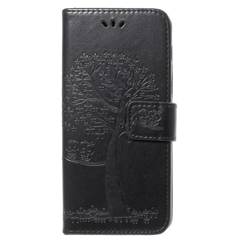 Case Samsung Galaxy A8 2018 Tree and Owls Leather Effect