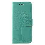 Case Samsung Galaxy A8 2018 Tree and Owls Leather Effect