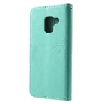 Case Samsung Galaxy A8 2018 Tree and Owls Leather Effect