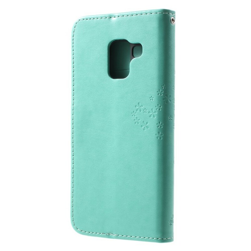 Case Samsung Galaxy A8 2018 Tree and Owls Leather Effect