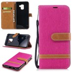 Samsung Galaxy A8 2018 Case Fabric and Leather Effect