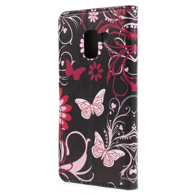 Samsung Galaxy A8 2018 Case Butterflies and Flowers