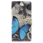 Cover Samsung Galaxy A8 2018 Papillon Bleu