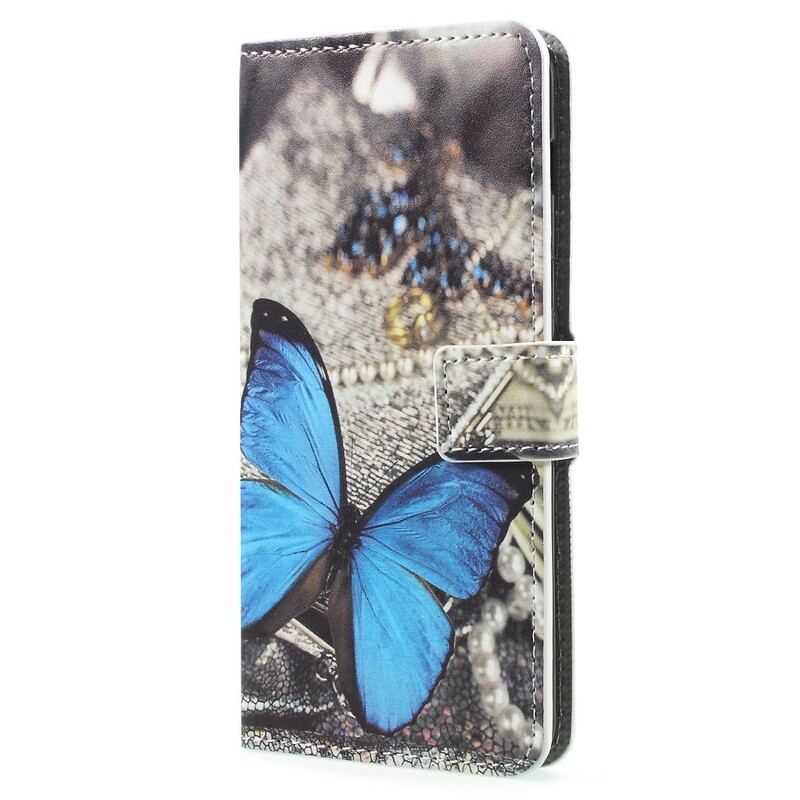 Cover Samsung Galaxy A8 2018 Papillon Bleu