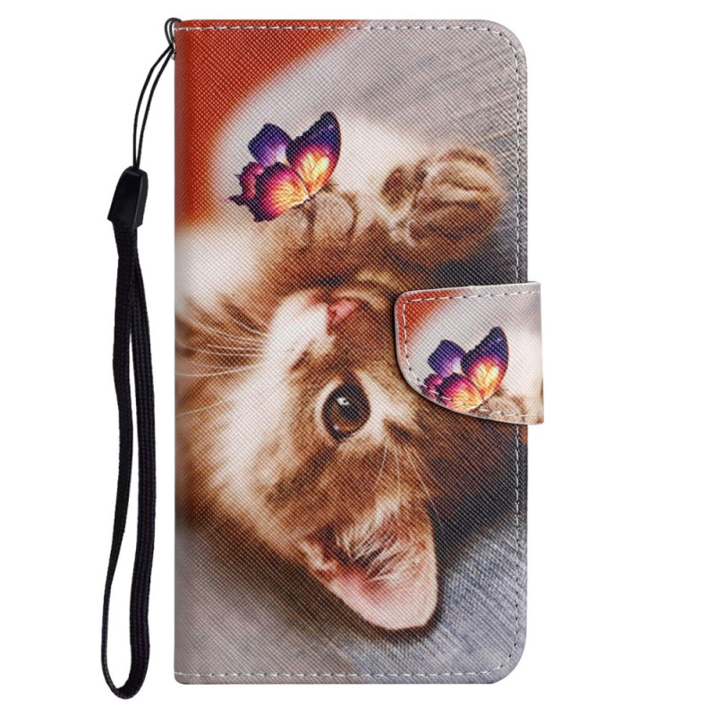 Xiaomi Redmi 12C Kitten and Butterfly Strap Case