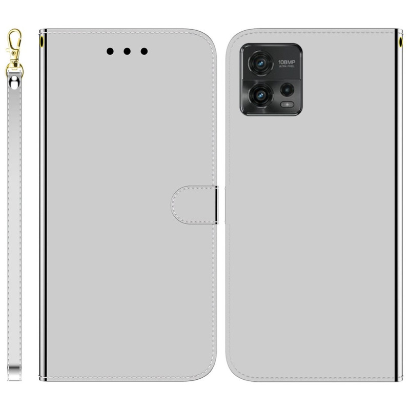 Moto G72 Mirror The
atherette Case with Strap