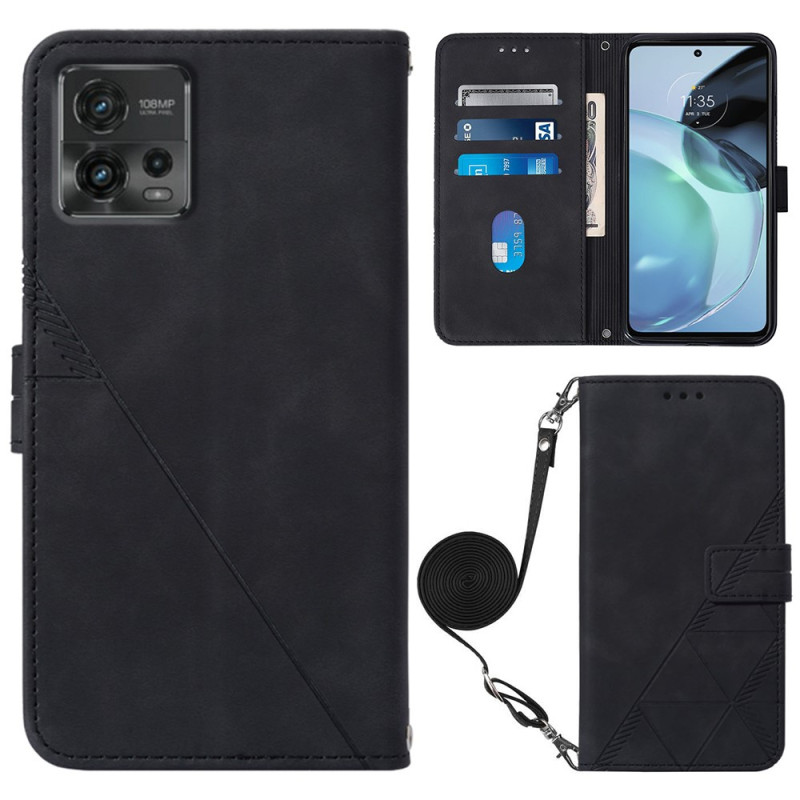 Moto G72 Triangles Carrying Case with Shoulder Strap