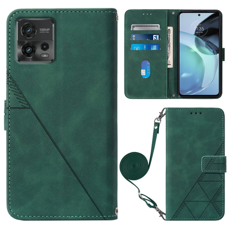 Moto G72 Triangles Carrying Case with Shoulder Strap