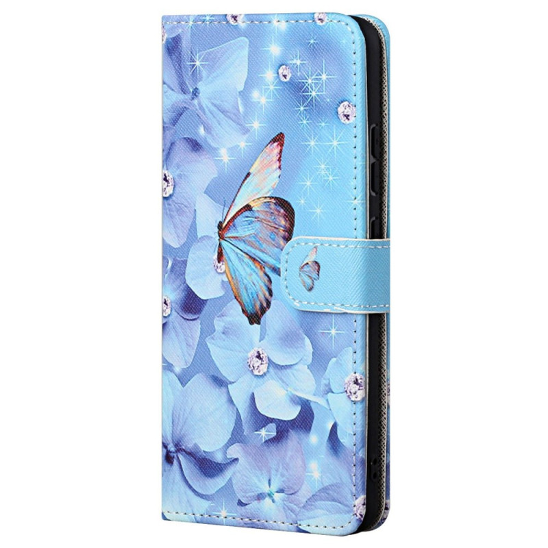 Moto G62 5G Diamond Butterfly Strap Case