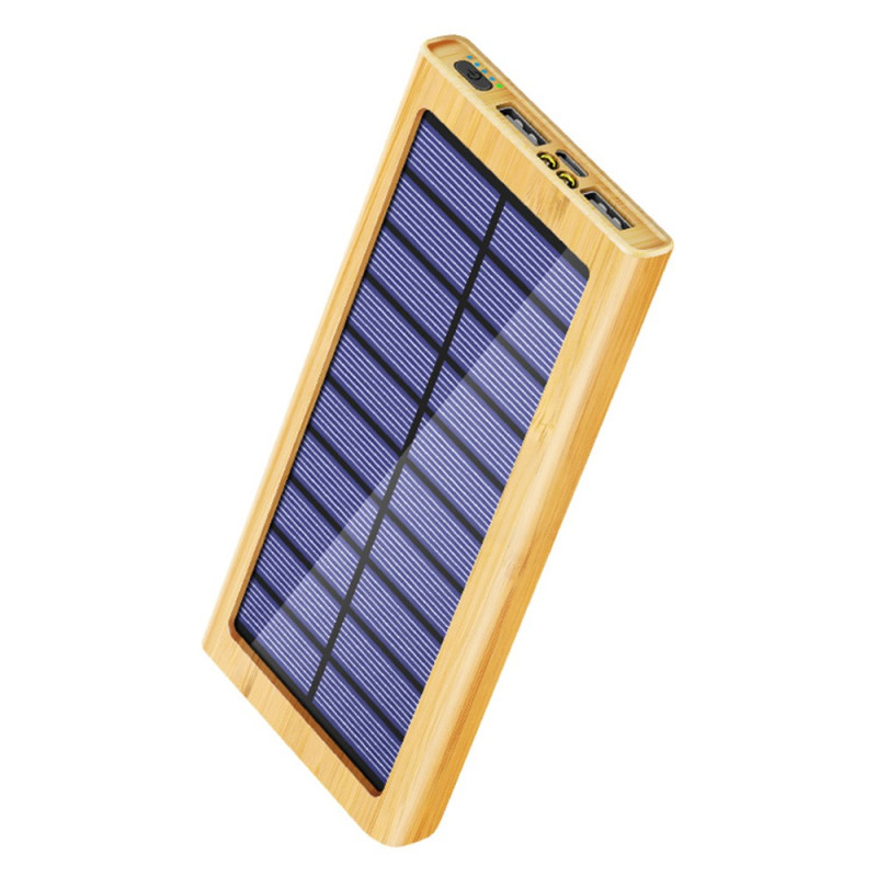 External Wood Effect Battery Solar Charge 10000mAh