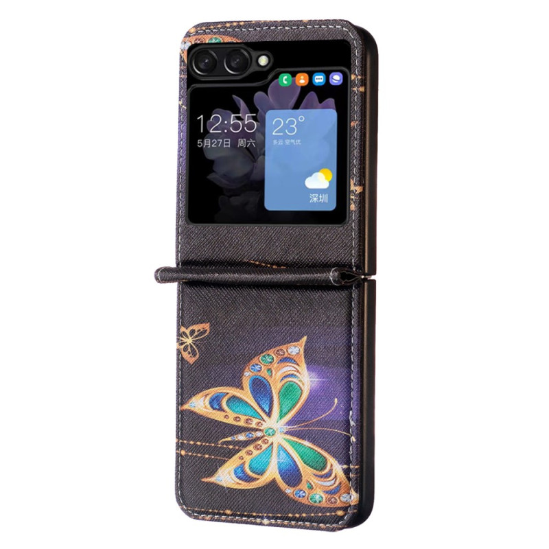 Samsung Galaxy Z Flip 5 Gold Butterflies Case