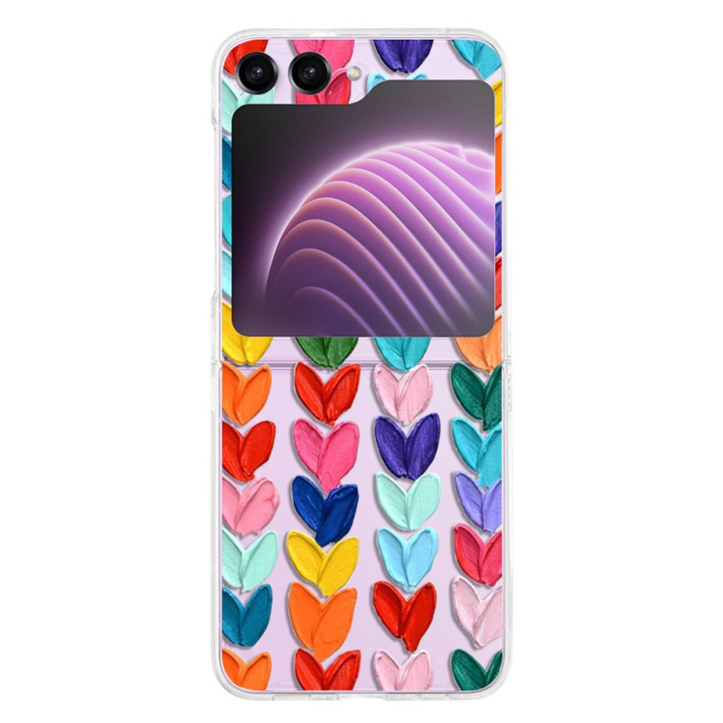 Samsung Galaxy Z Flip 5 Transparent Hearts Case