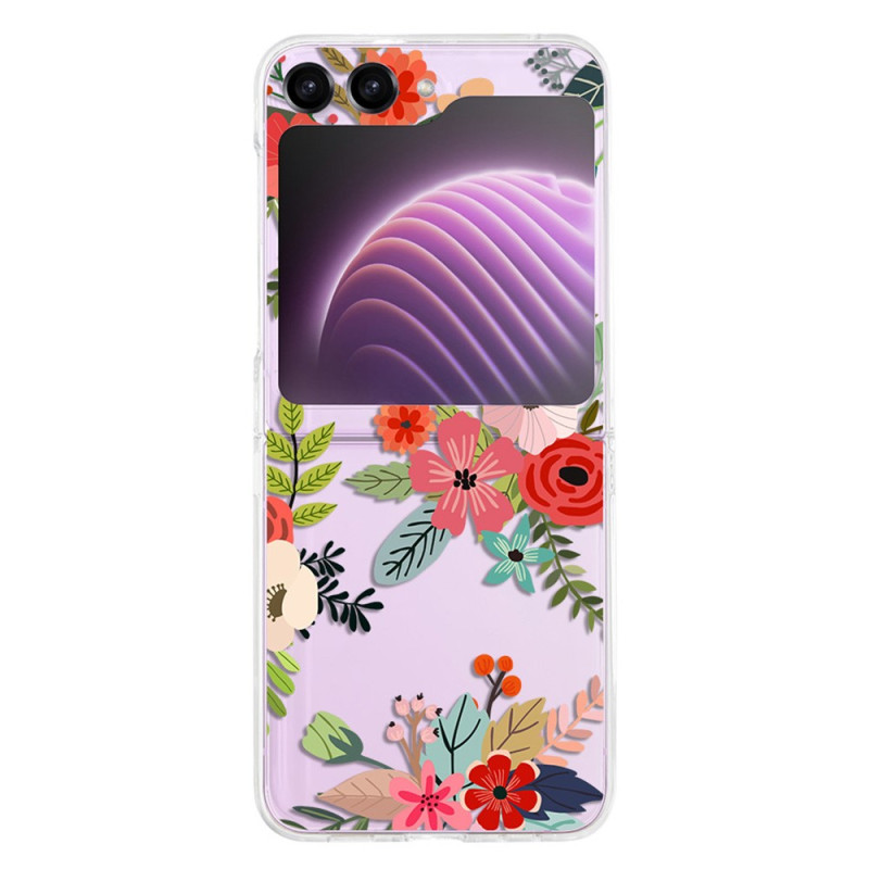 Samsung Galaxy Z Flip 5 Transparent Flower Case