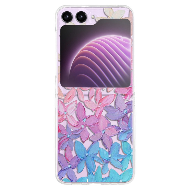 Samsung Galaxy Z Flip 5 Transparent Flower Graphic Case