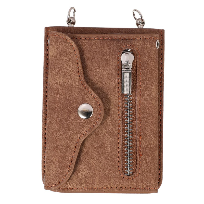 Z Flip 5 Case With Leather Wallet, Strap Zipper Wallet Galaxy Z