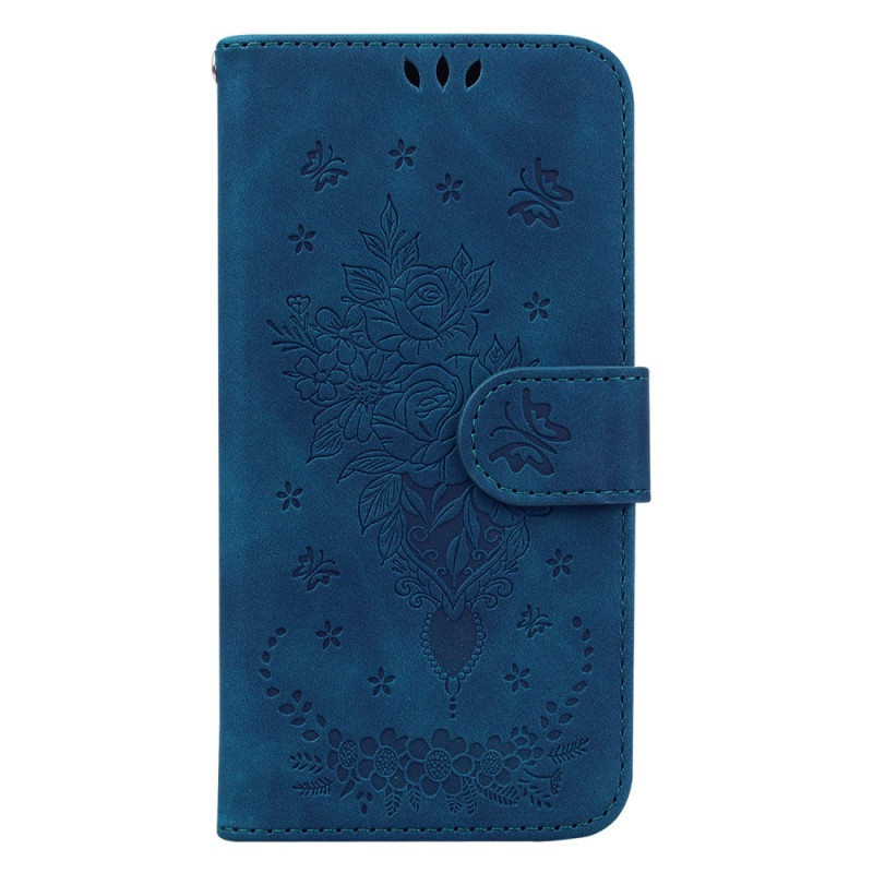 Xiaomi Redmi 12 Rose and Butterfly Strap Case