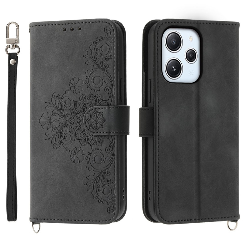 Xiaomi Redmi 12 Lace Flower Case with Strap and Shoulder Strap