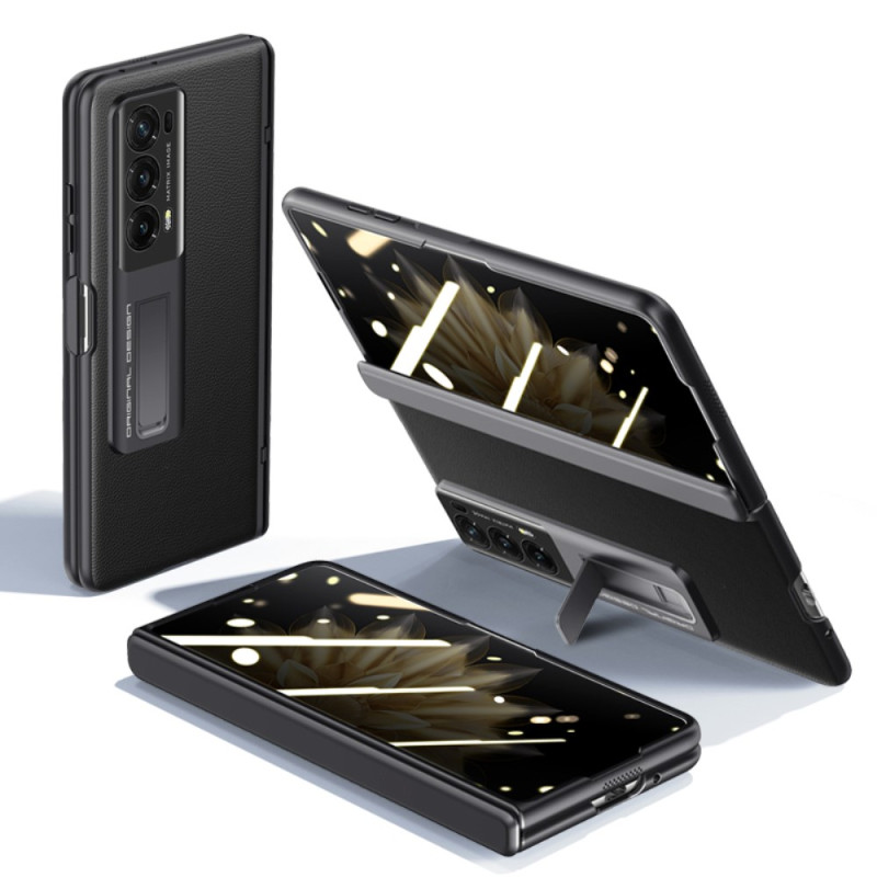 Honor Magic V2 Style The
ather Case with Stand and Screen Protector