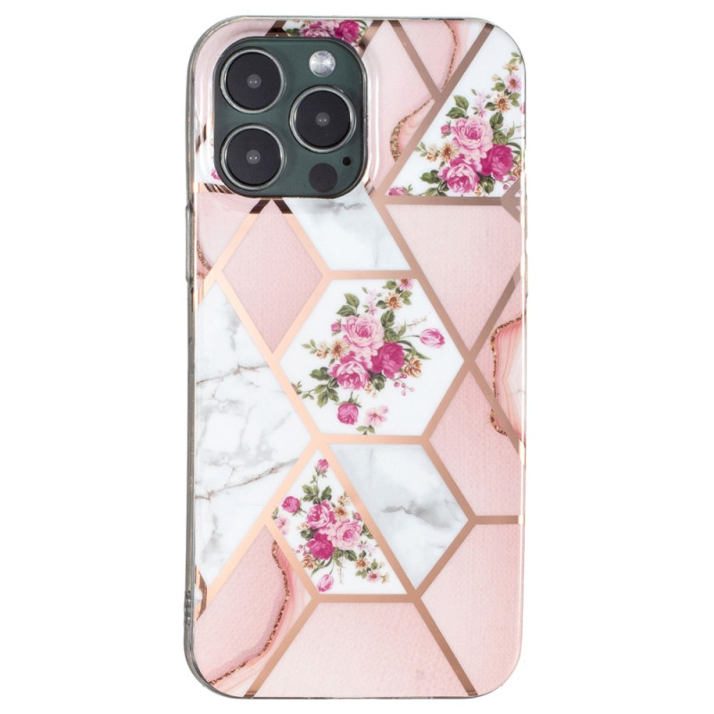 iPhone 15 Pro Marble Floral Case