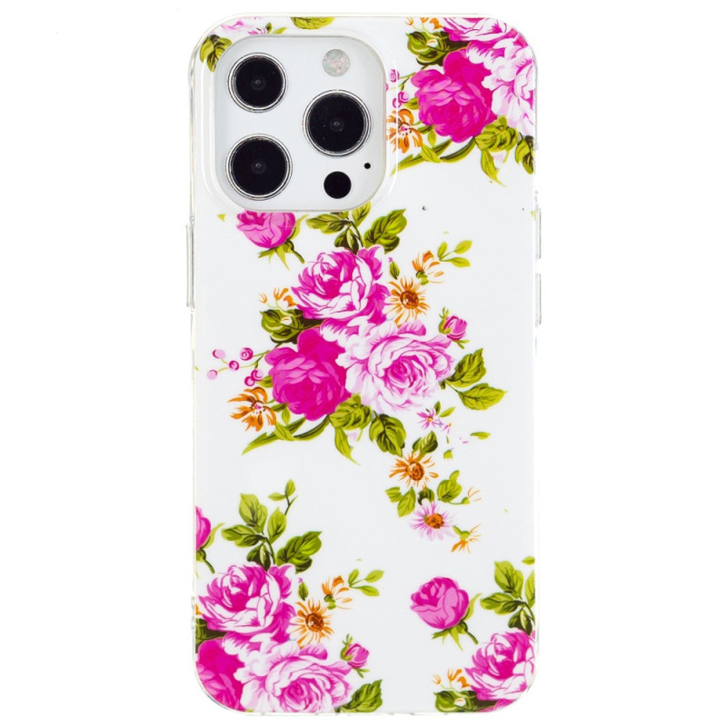 Case iPhone 15 Pro Fluorescent Flowers