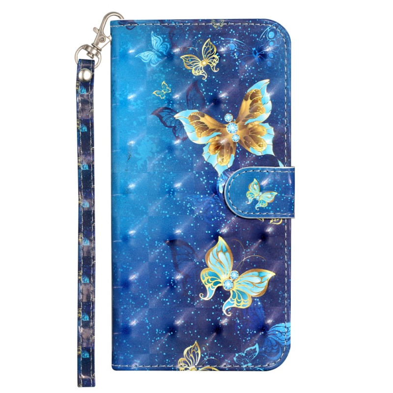 Case iPhone 15 Pro 3D Butterflies with Strap