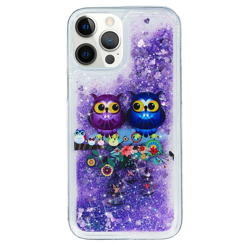Case iPhone 15 Pro Glitter Couple of Owls