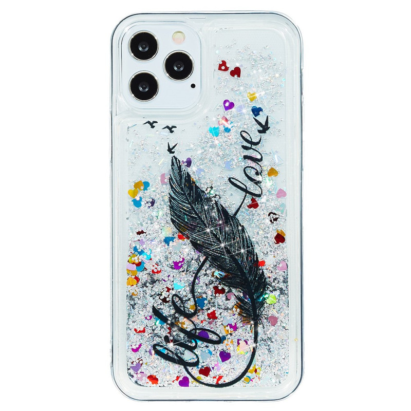 Case iPhone 15 Pro Glitter Feather