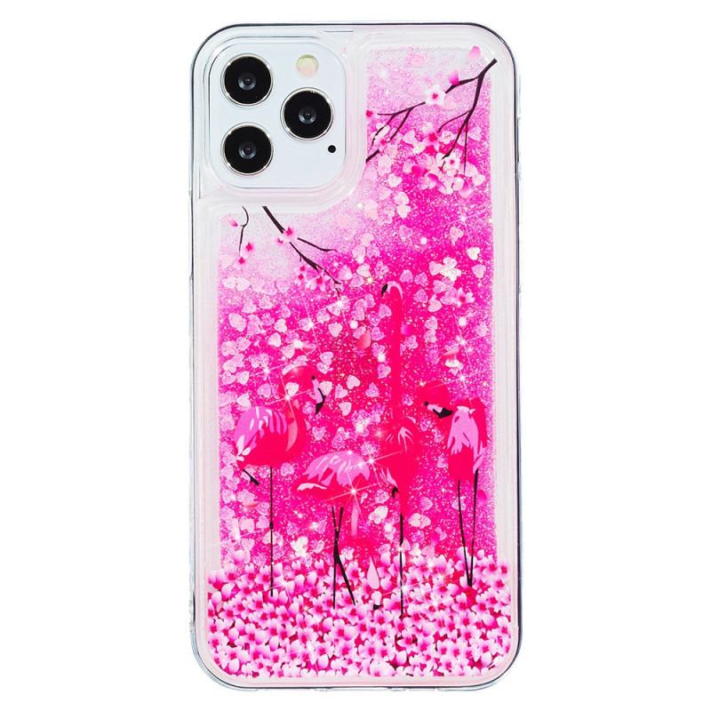 Case iPhone 15 Pro Glitter Pink Flamingos