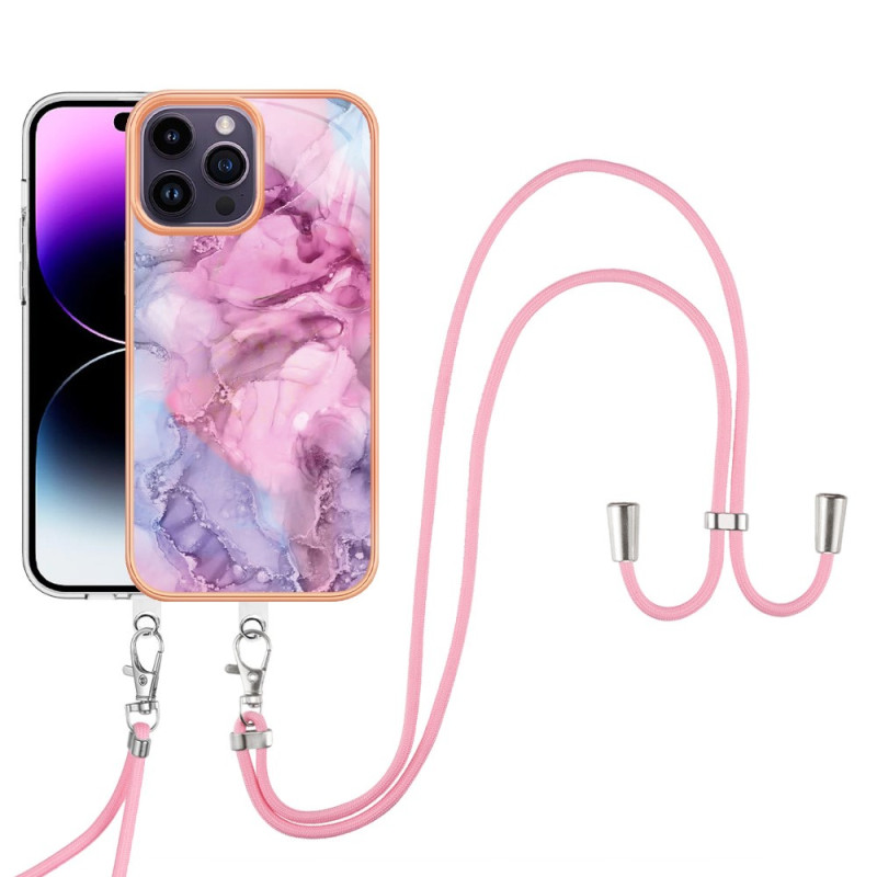 iPhone 15 Pro Max Marble Style Drawstring Case