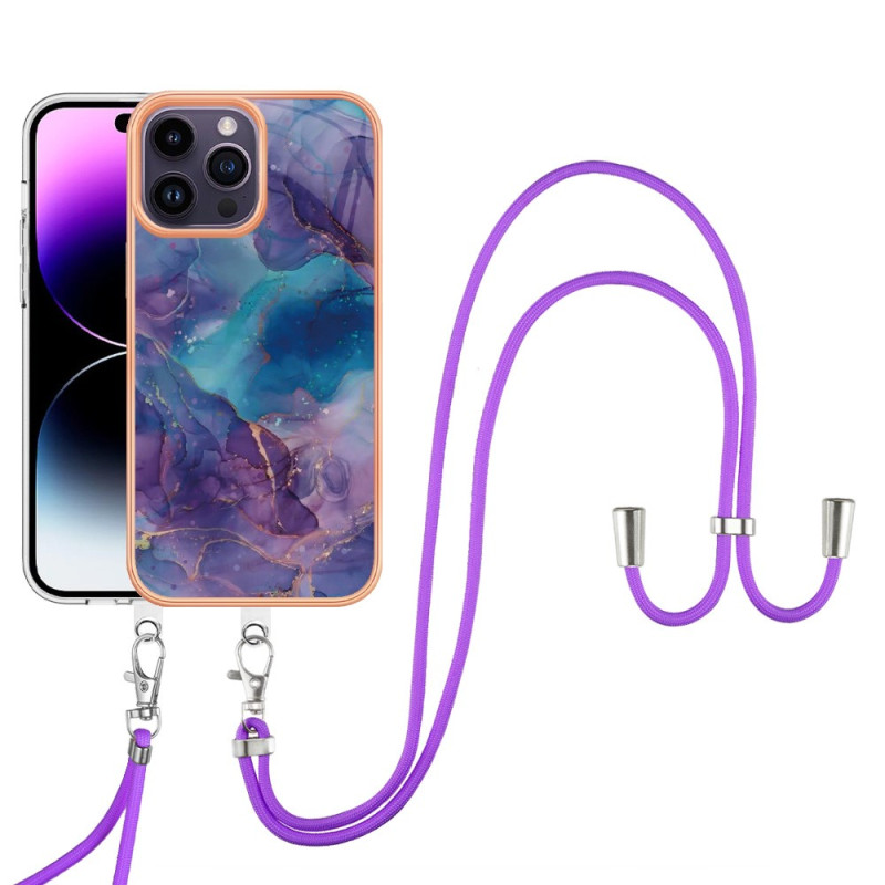 iPhone 15 Pro Max Marble Style Drawstring Case