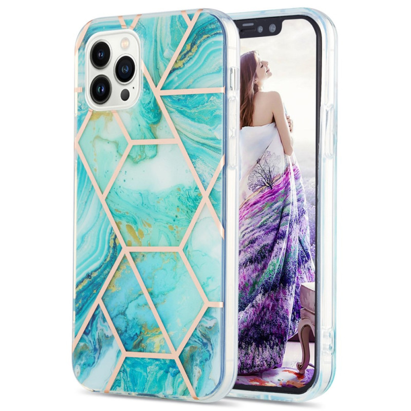 iPhone 15 Pro Max Geometric Marble Case