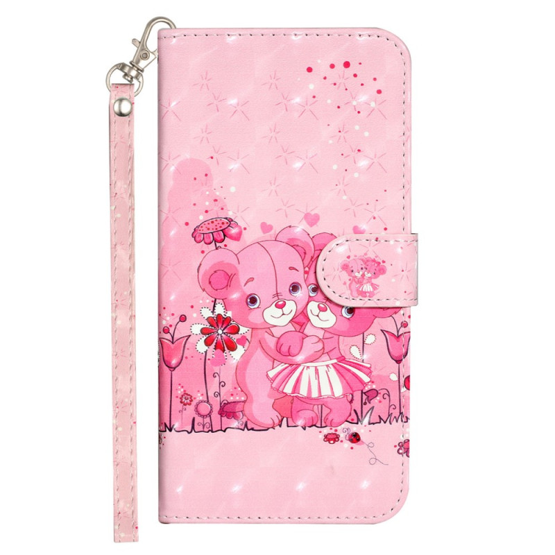 Case iPhone 15 Pro Max 3D Teddy Bear with Strap