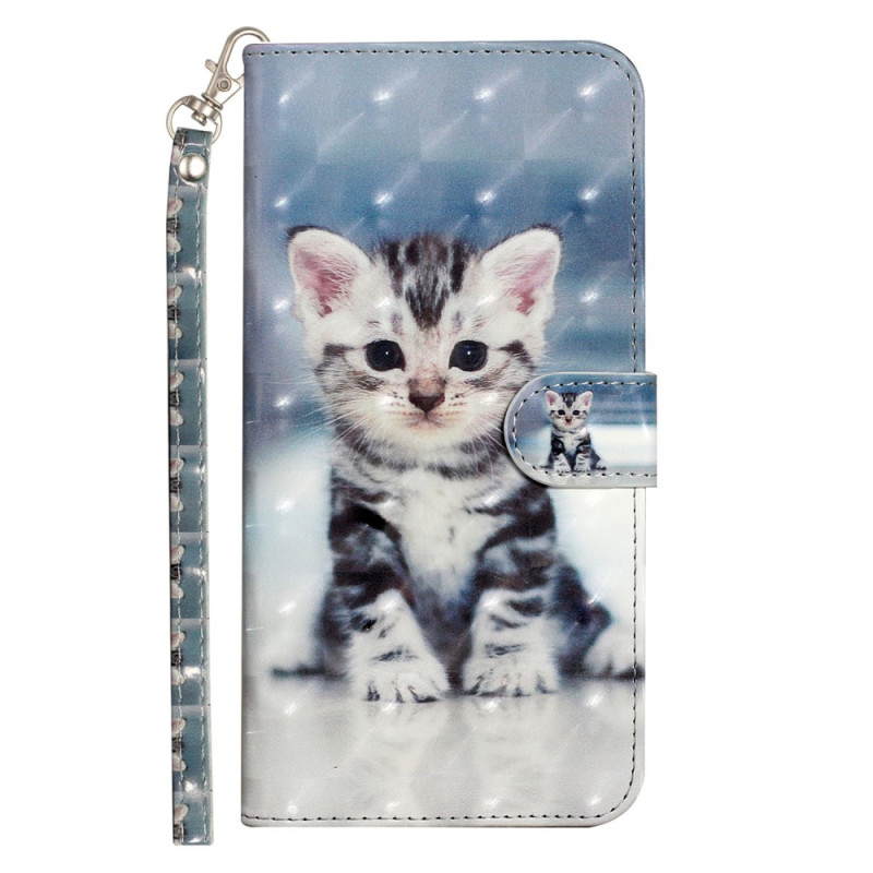 Case iPhone 15 Pro Max 3D Kitten with Strap