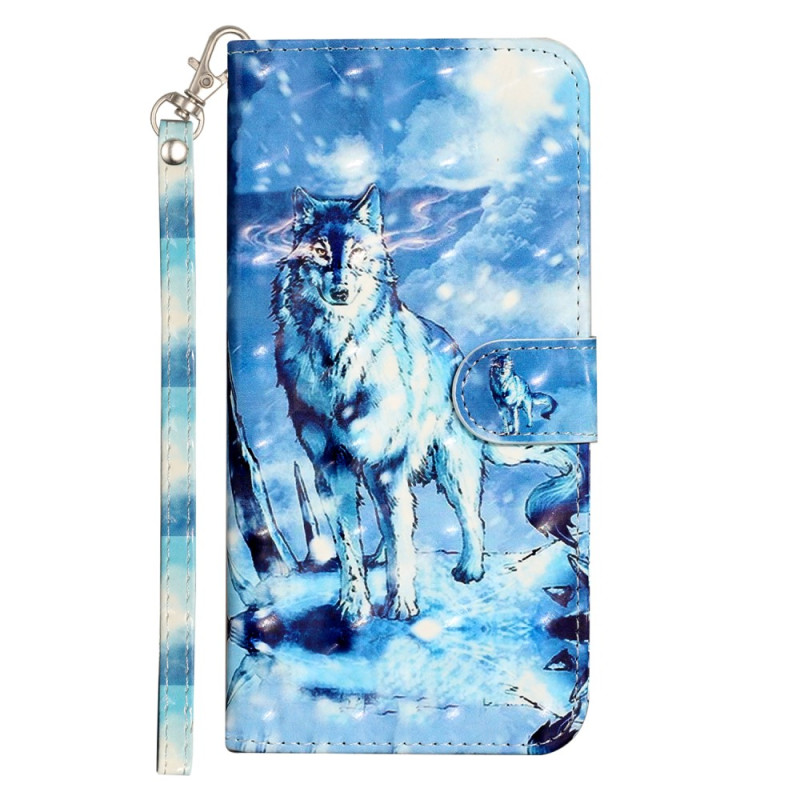 Case iPhone 15 Pro Max 3D Wolf with Strap