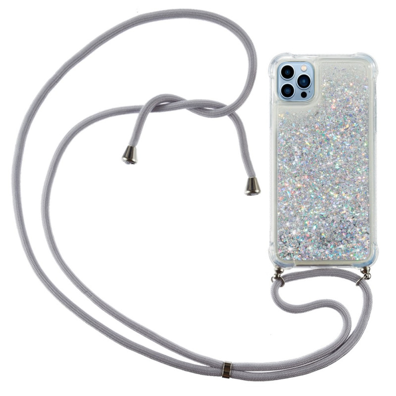 iPhone 15 Pro Max Glitter Cord Case