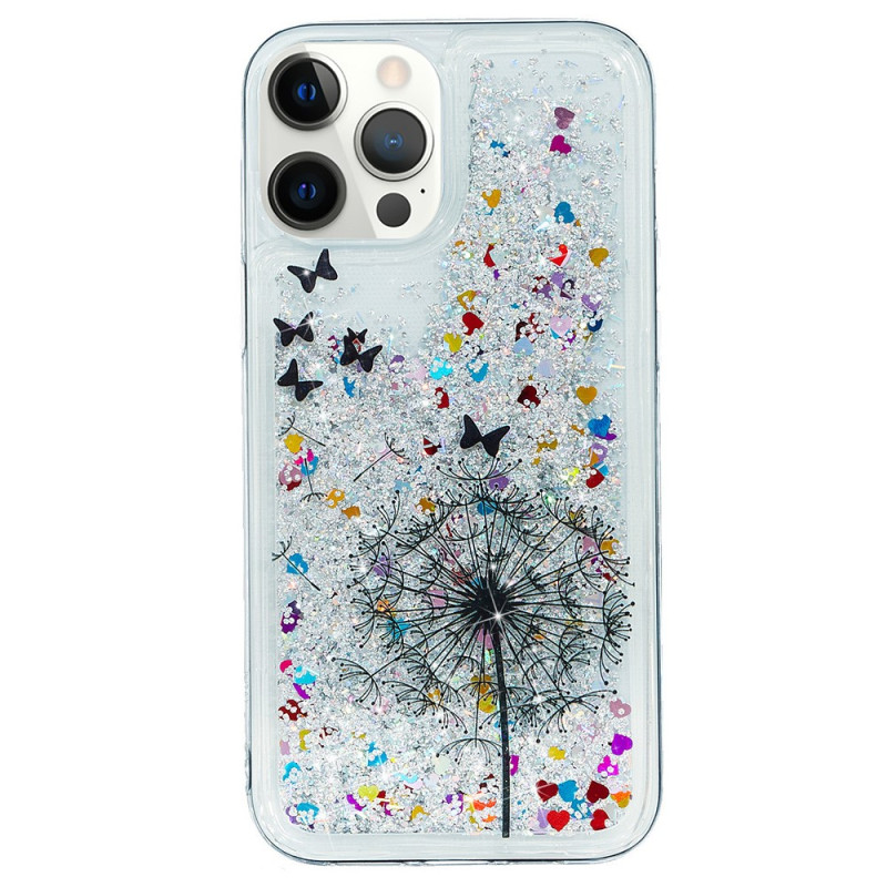 Case iPhone 15 Pro Glitter Dandelion