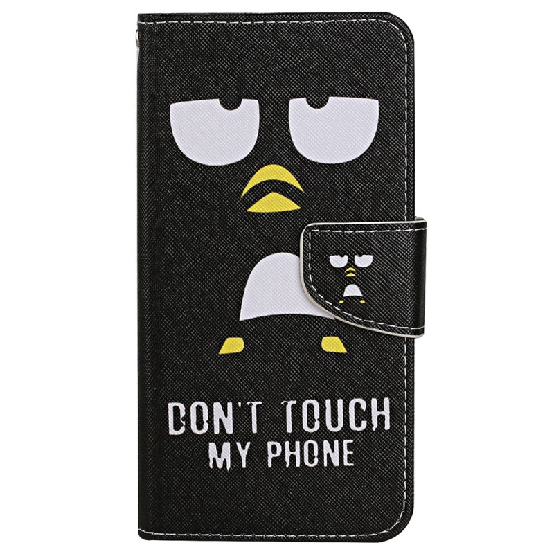 Penguin Don't Touch my Phone iPhone 15 case with strap