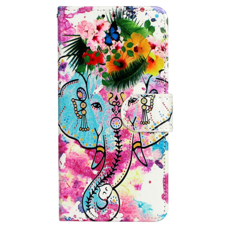 iPhone 15 Plus Watercolour Elephant Strap Case