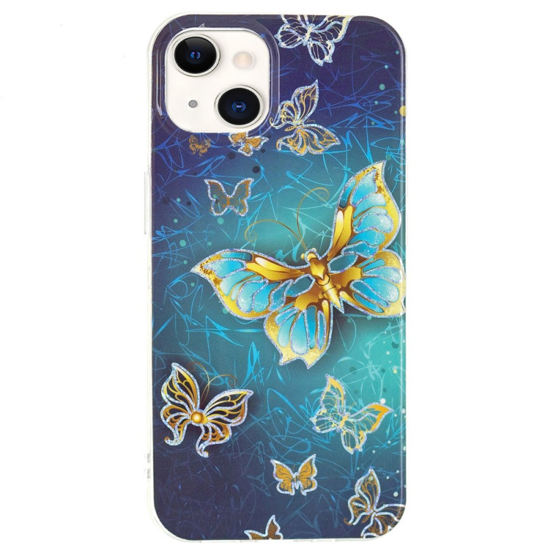 iPhone 15 Plus Gold Butterfly Case