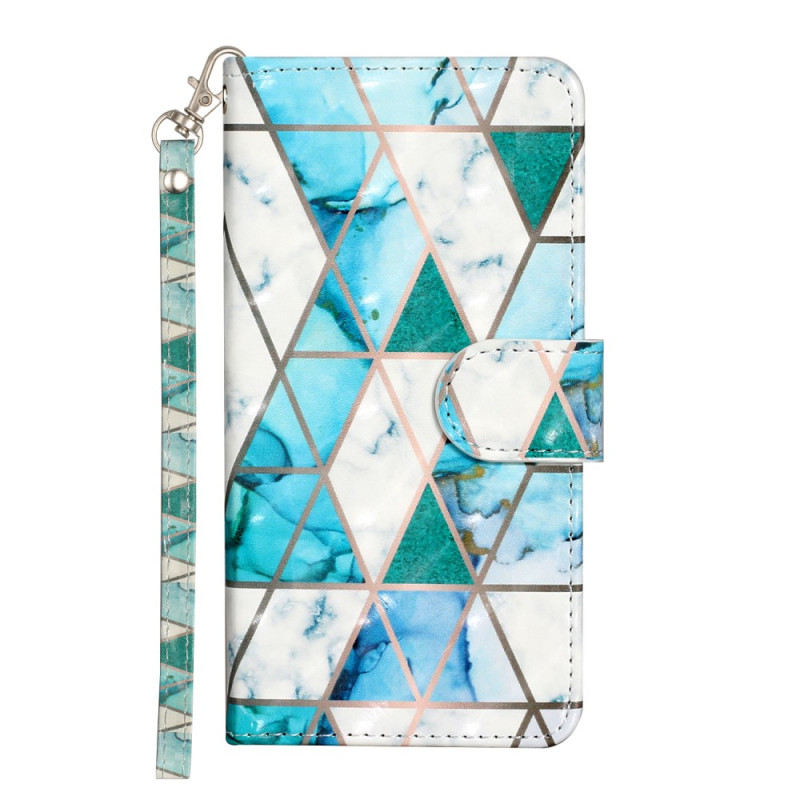 Case iPhone 15 Plus Marble 3D with Strap