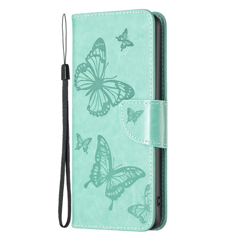 Case iPhone 15 Plus Printed Butterflies with Lanyard