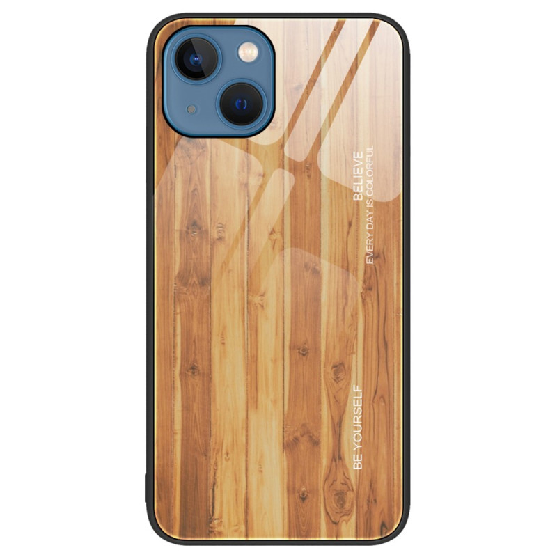 iPhone 15 Plus Case Tempered Glass Wood Design