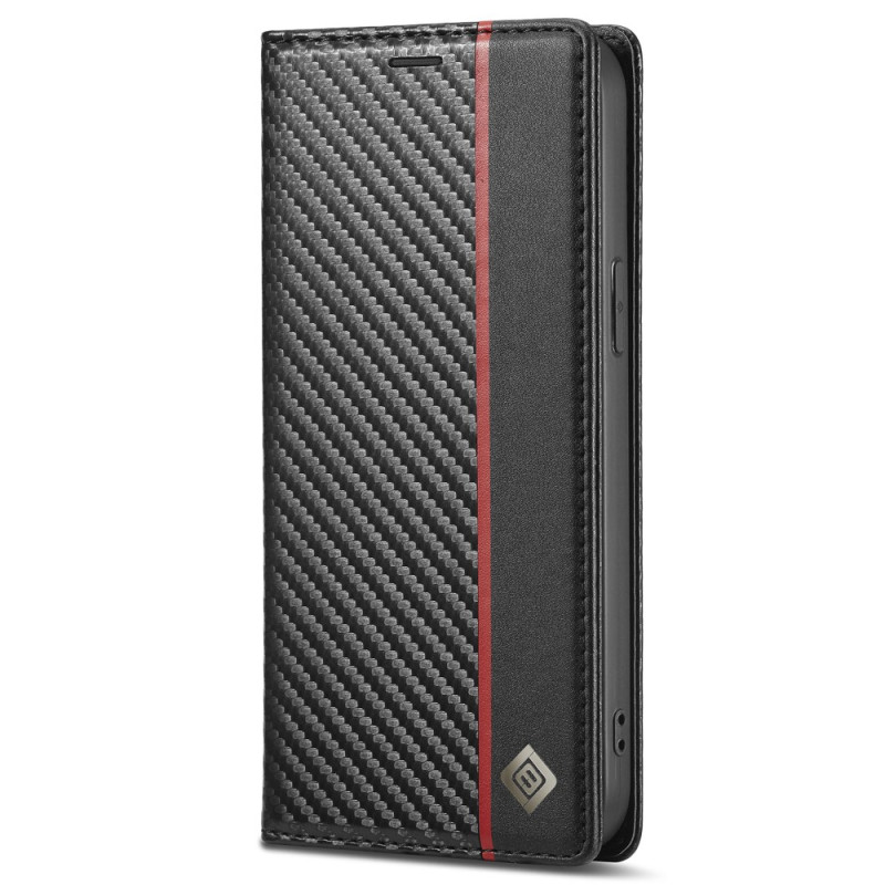 Flip Cover iPhone 15 Plus Carbon Fibre LC.IMEEKE