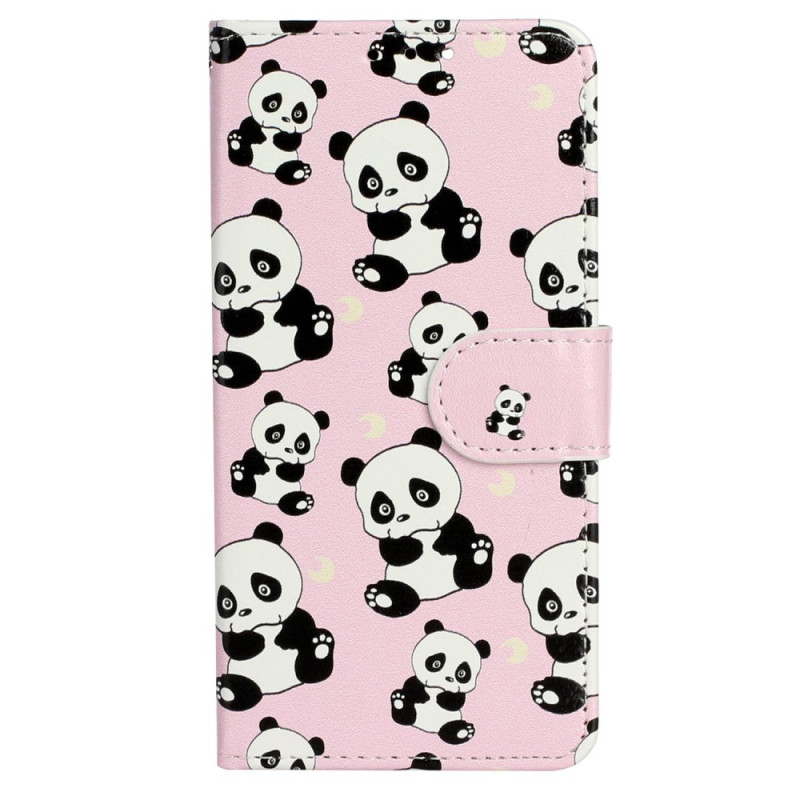 Case iPhone 15 Pro Small Pandas with Strap