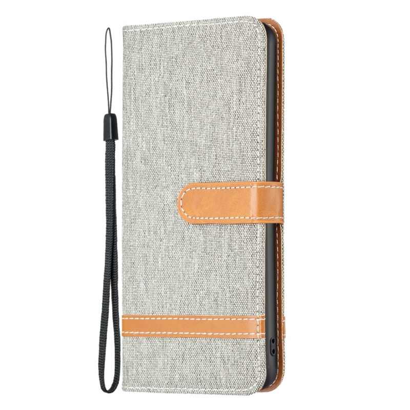 The
ather-effect and fabric iPhone 15 case with strap