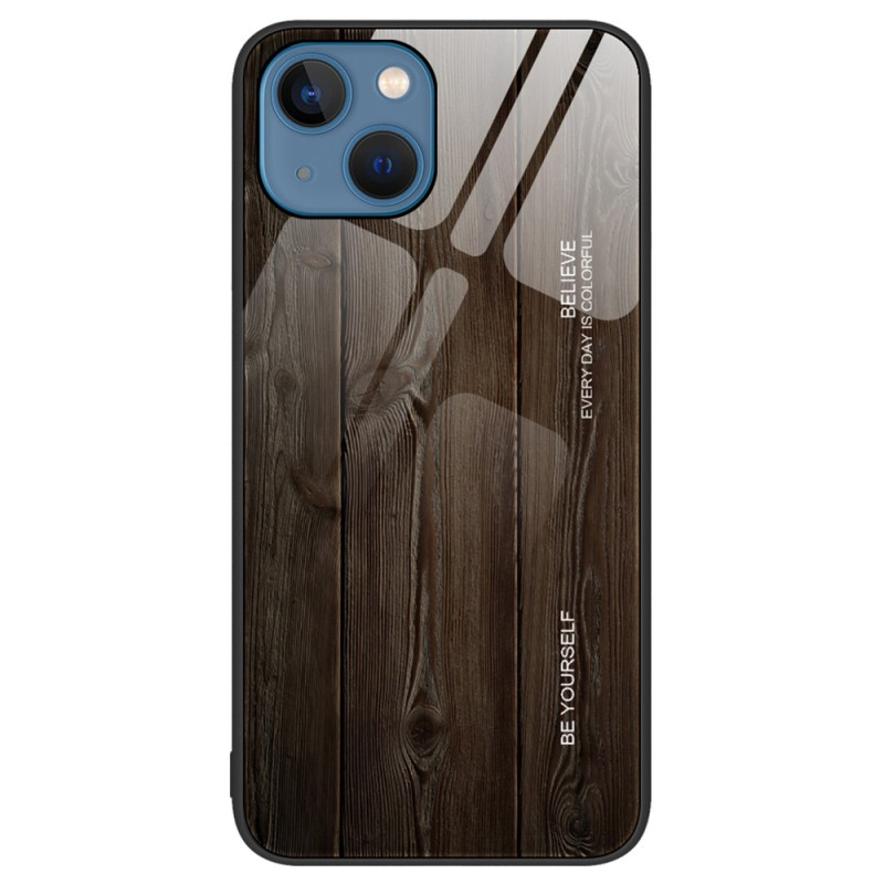 Hard Case iPhone 15 Tempered Glass Wood