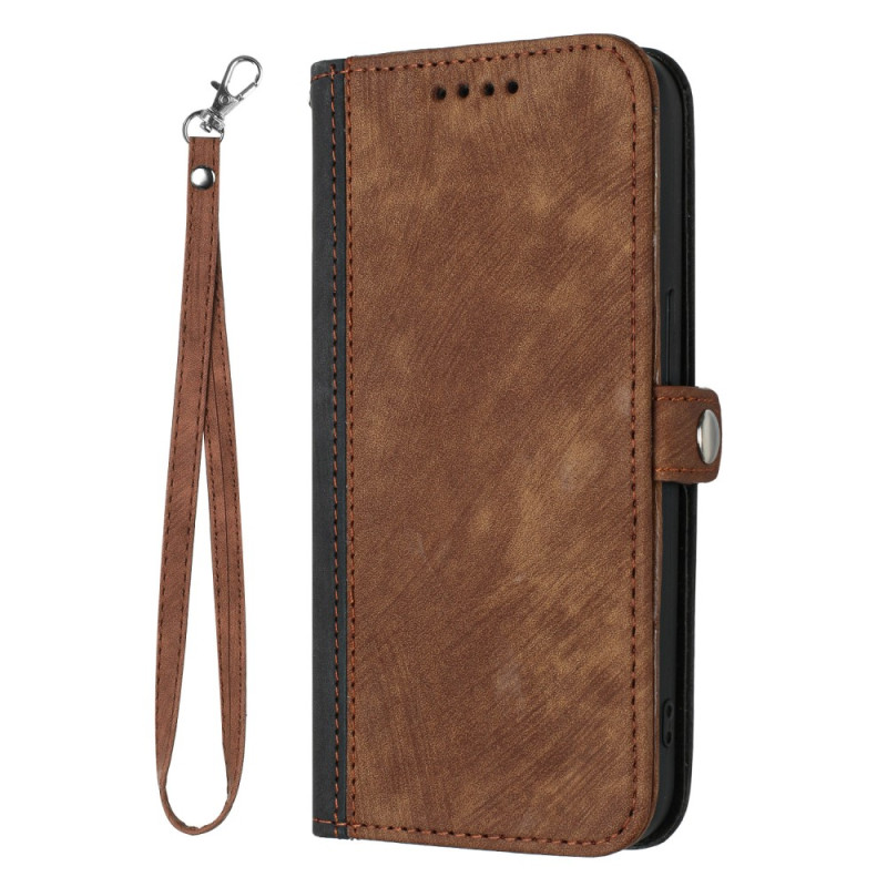 Case iPhone 15 Style Suede Two-tone with Strap