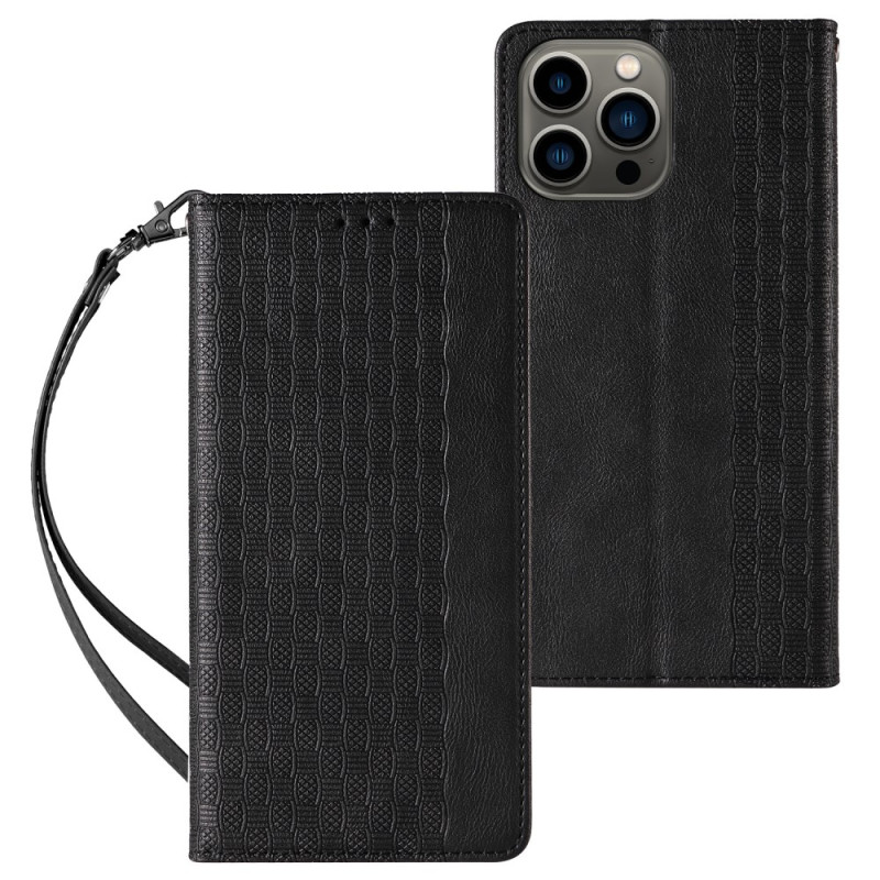 Stylish Vintage iPhone 15 Pro Flip Cover with Strap