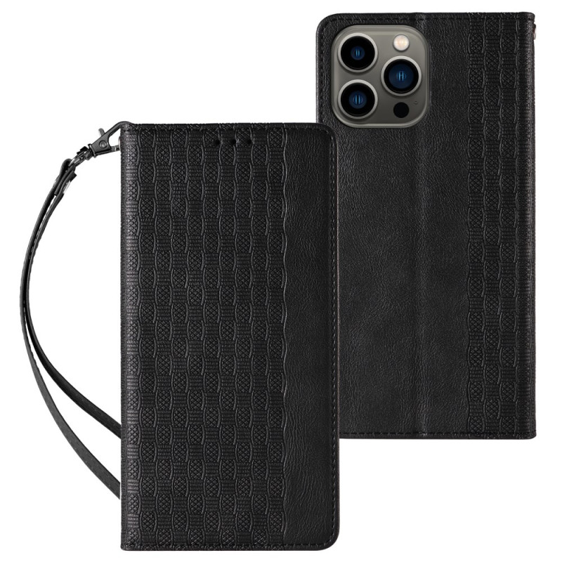 Stylish Vintage Flip Cover iPhone 15 Pro Max with Strap