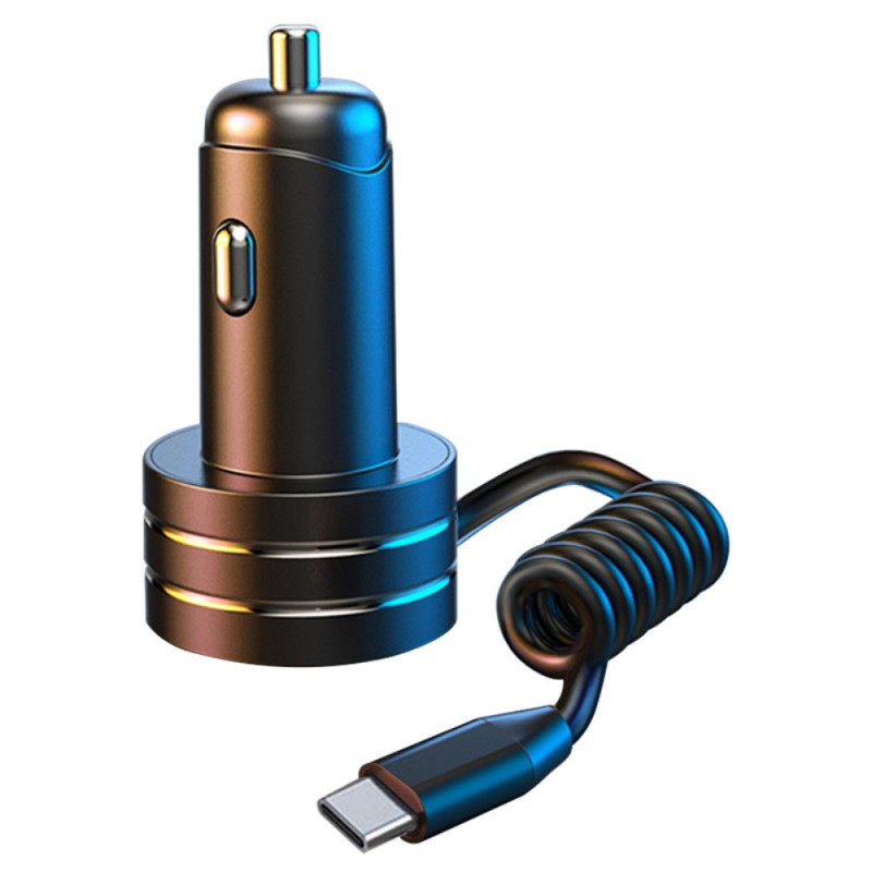 Cigar Lighter Charger with Port and Spring Cable